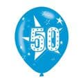 Age 50 Blue Latex Balloons